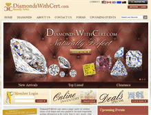 Tablet Screenshot of diamondswithcert.com